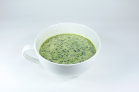 Spinach soup, close upの写真素材