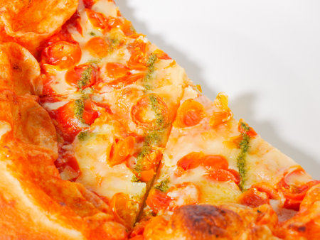Margherita pizzaの写真素材