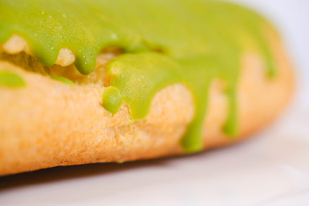 Matcha green tea eclairの写真素材