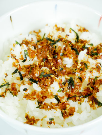 Rice sprinkled with bonitoの写真素材