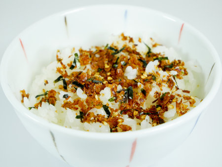 Rice sprinkled with bonitoの写真素材