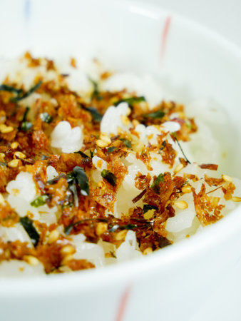 Rice sprinkled with bonitoの写真素材