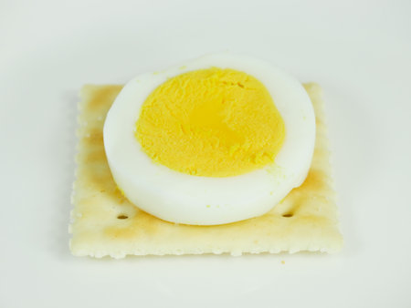 Cracker with boiled eggの写真素材