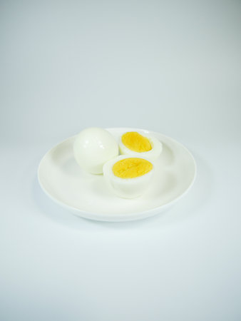 Boiled egg, close upの写真素材