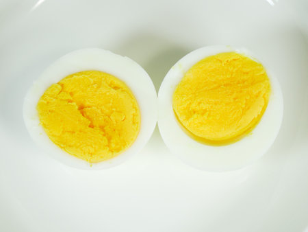 Boiled egg, close upの写真素材