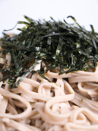 Japanese Soba with seaweedの写真素材