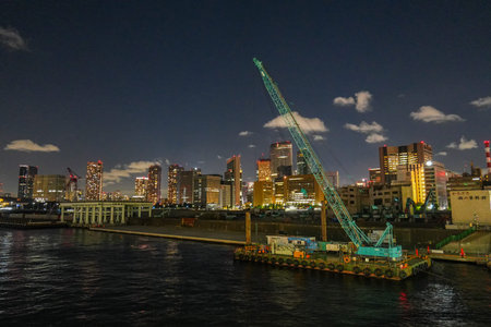 Tokyo Kachidoki night view 2023の写真素材