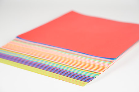 Japanese culture origami colored paperの写真素材