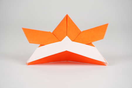 Japanese culture origami warrior helmet kabutoの写真素材