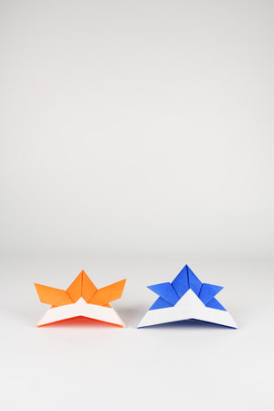 Japanese culture origami warrior helmet kabutoの写真素材