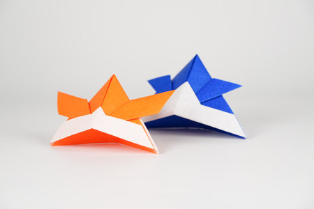 Japanese culture origami warrior helmet kabutoの写真素材