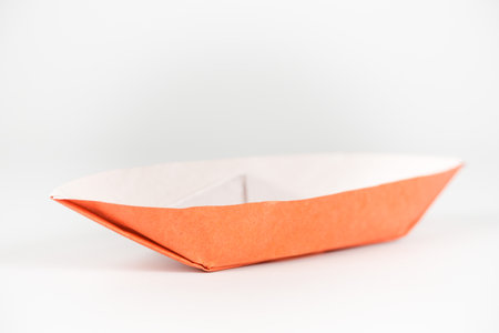 Japanese culture origami boat paper craftの写真素材