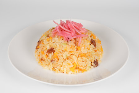 Chinese Fried Rice Topping Red gingerの写真素材