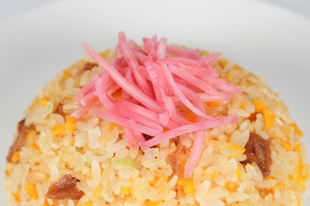 Chinese Fried Rice Topping Red gingerの写真素材