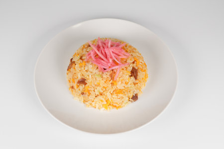 Chinese Fried Rice Topping Red gingerの写真素材