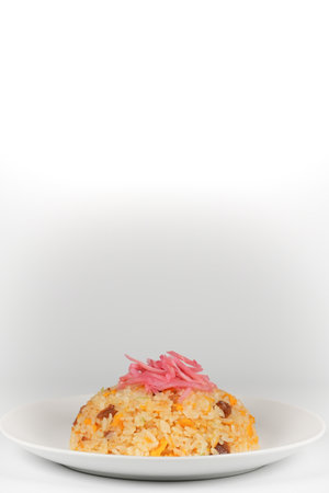 Chinese Fried Rice Topping Red gingerの写真素材