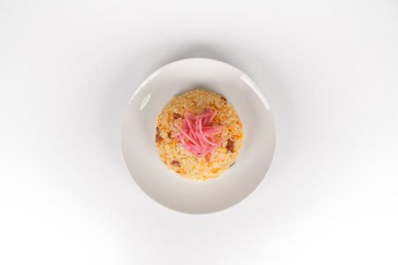 Chinese Fried Rice Topping Red gingerの写真素材
