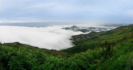 mist on the mountainの写真素材
