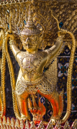 golden garuda statue at Wat Pra Keawの写真素材