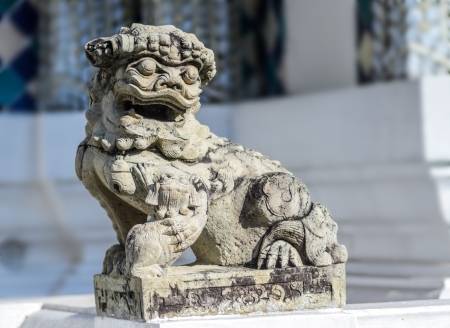 Chinese guardian lion at Wat Pra Keawの写真素材