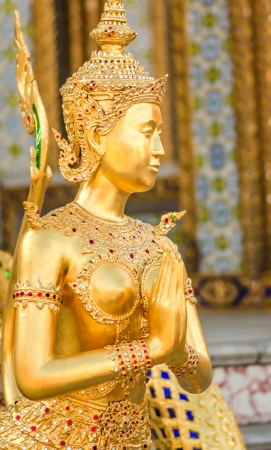 golden statue at Wat Pra Keawの写真素材