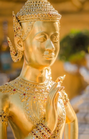 golden statue at Wat Pra Keawの写真素材
