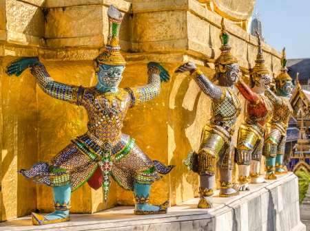  guardian collumn at Wat Pra Keawの写真素材