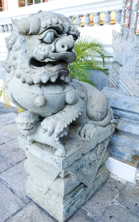 Chinese guardian lion at Wat Pra Keawの写真素材