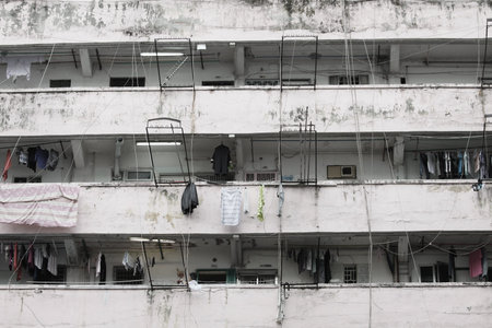 Old and aged apartments in Hong Kong 