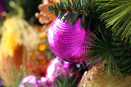 Christmas decorations background with copyspaceの写真素材