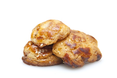 Seasome pork cakes in Hong Kong style isolated on white backgroundの写真素材