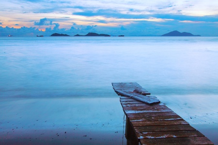 Jetty sunset in Hong Kongの写真素材
