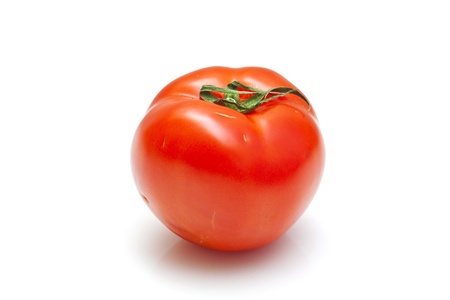 Fresh tomato isolated on white backgroundの写真素材