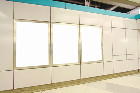 Blank billboard in train stationの写真素材