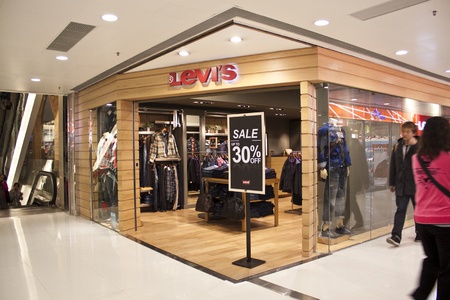 HONG KONG - DEC 22,  Levis Shop in Tuen Mun, Hong Kong on 22 Decemeber, 2011. There are many people shopping there before Christmas.のeditorial素材