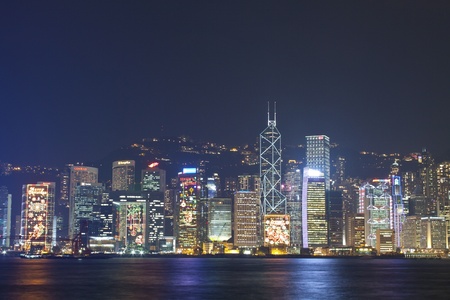 HONG KONG - 9 DEC, Hong Kong night view with various Christmas decorations at Victoria Harbour, Hong Kong on 9 December, 2011. It is one of the biggest festival in Hong Kong.のeditorial素材