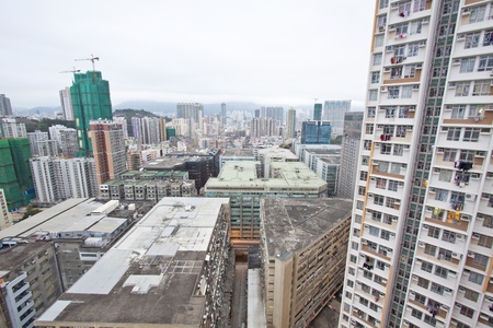Hong Kong downtown in Kowloon districtの写真素材