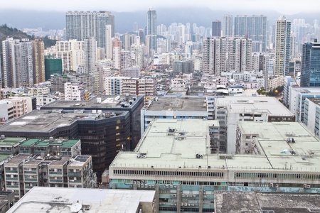 Hong Kong downtown in Kowloon districtの写真素材