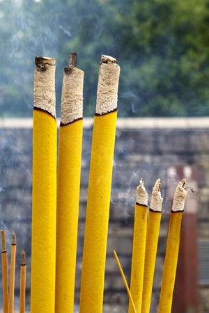 Incenses in a chinese templeの写真素材