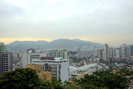 Macau downtown at sunsetのeditorial素材