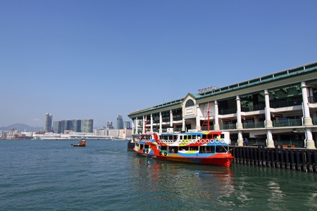 Star Ferry in Hong Kong along Victoria Harbourのeditorial素材