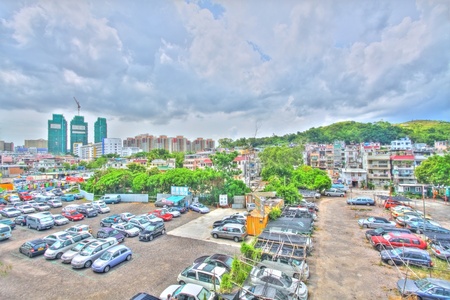 Yuen Long downtown in Hong Kong, HDR image.のeditorial素材