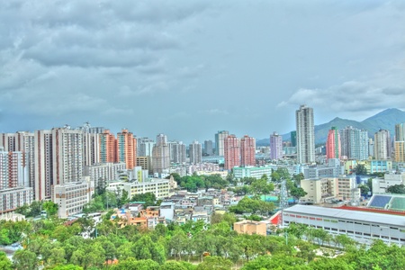 Yuen Long downtown in Hong Kong, HDR image.のeditorial素材