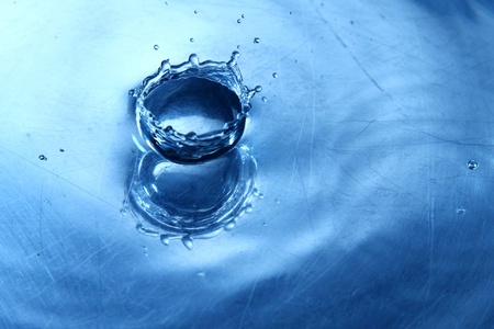 Water droplet to splash of waterの写真素材