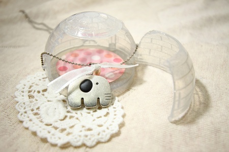 Necklace on clothの写真素材