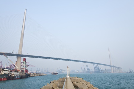 Hong Kong bridge at dayの写真素材
