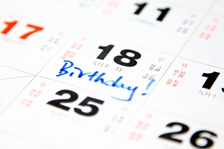 Birthday on calendarの写真素材