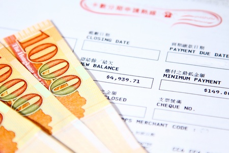 Hong Kong dollar with billの写真素材