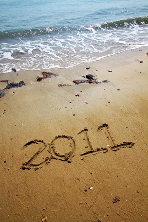 2011 written on sandの写真素材