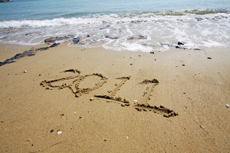2011 written on sandの写真素材